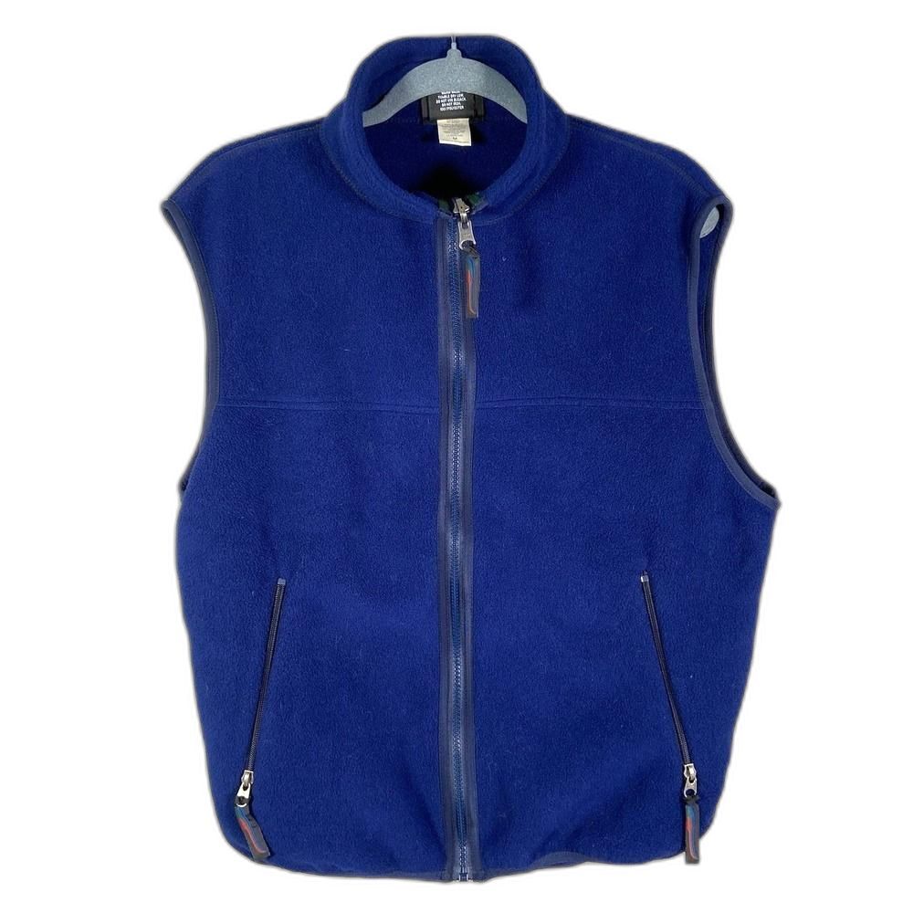 Layers Polartec Fleece Vest Men's M Blue Full Zip Outdoor Hiking